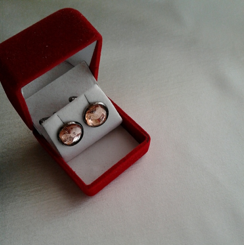 Prom Cufflinks Copper & Gunmetal Black Setting